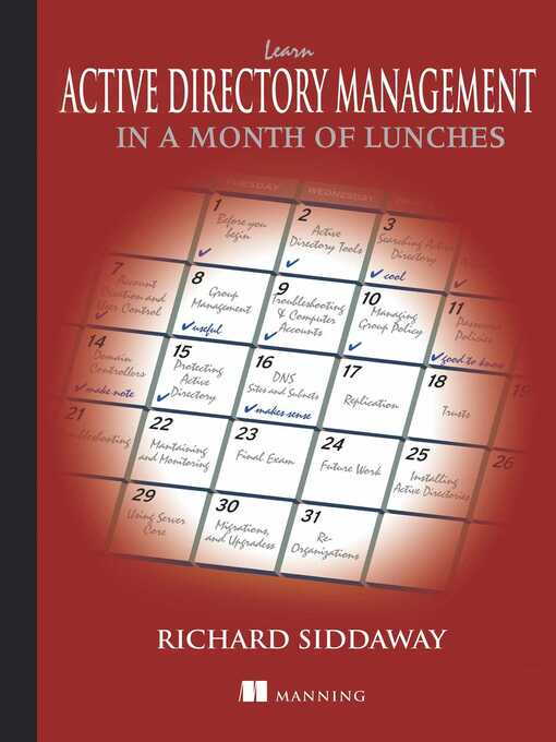 Title details for Learn Active Directory Management in a Month of Lunches by Richard Siddaway - Available